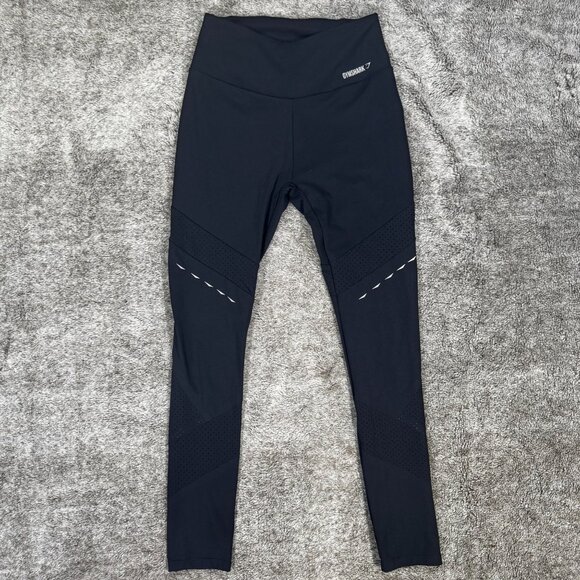 Gymshark Black Quick Dry Pro Performance Laser Cut Leggings Sz S - Picture 3 of 11